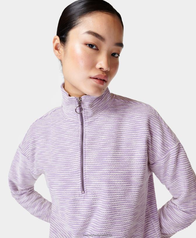Sweaty Betty odihnește-te pe jumătate pulover cu fermoar femei crin violet îmbrăcăminte SV3TD998
